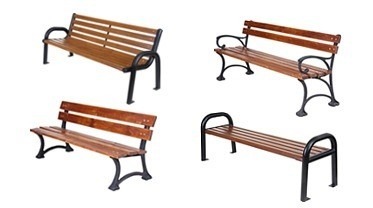 Park benches - Trash bins