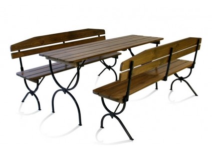beer benches with backrest 