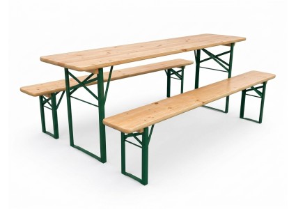 Beer tent set table and 2 benches foldable
