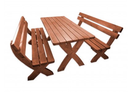 wooden garden set terrace furniture table bench