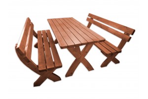 wooden garden set terrace furniture table bench